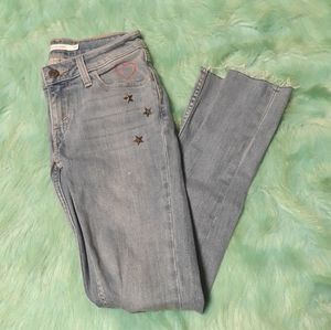 Levi's stretch skinny jeans 535 star details sz 24